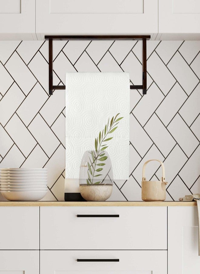 Colingmill Wall Mounted Wood Paper Towel Holder Wooden Roll Hanging Organizer Adhesive No Drill Under Cabinet Wood Paper Towel Holder Kitchen Towels Dispenser Rack - Image 2
